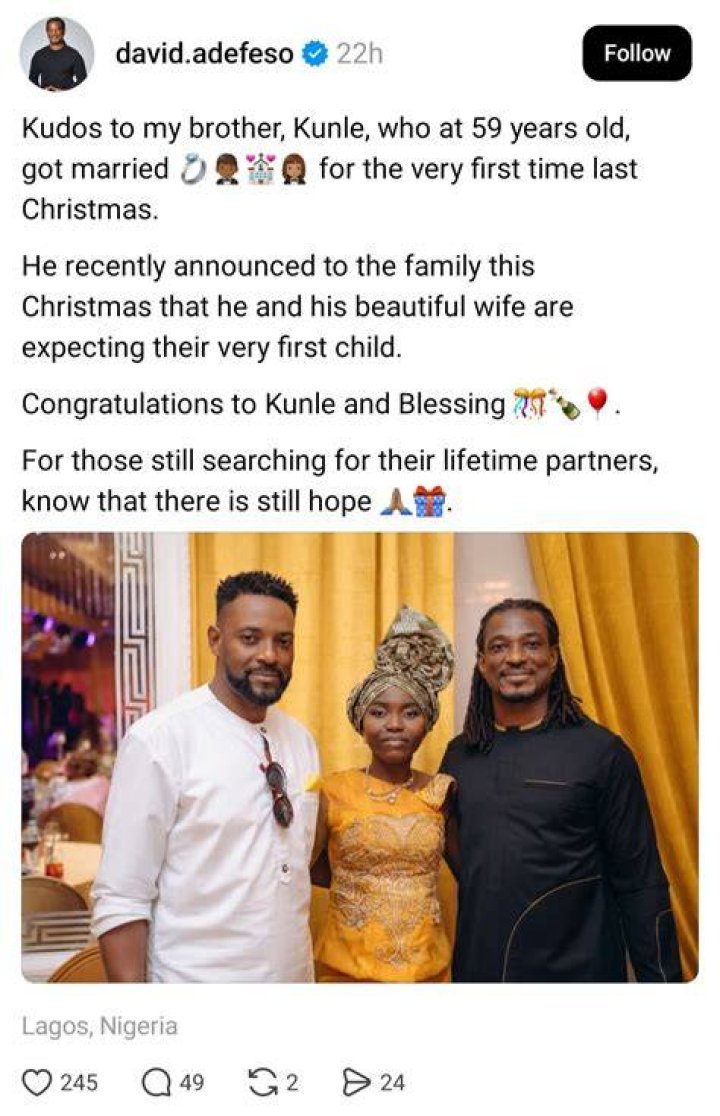 David Adefeso Congratulates A True Winner