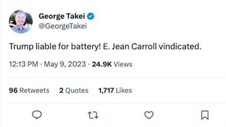 ‘E. Jean Carroll vindicated’: George Takei, Jamie Lee Curtis, and other celebrities react to verdict in Donald Trump sexual abuse case