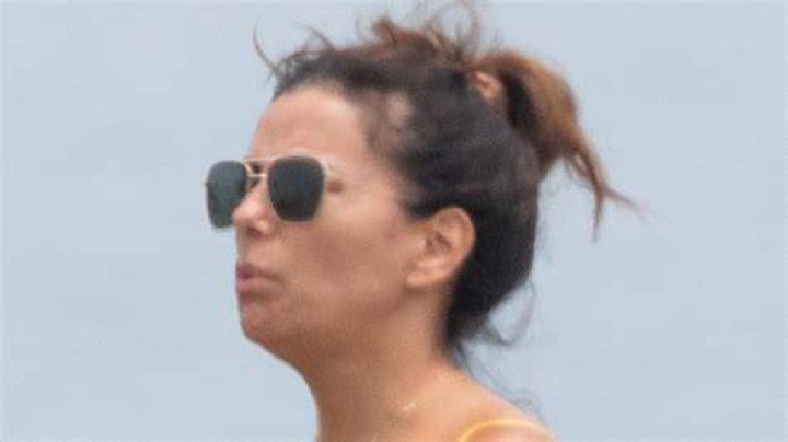 Eva Longoria in Gold Swimsuit Enjoys End of Summer — Celebwell