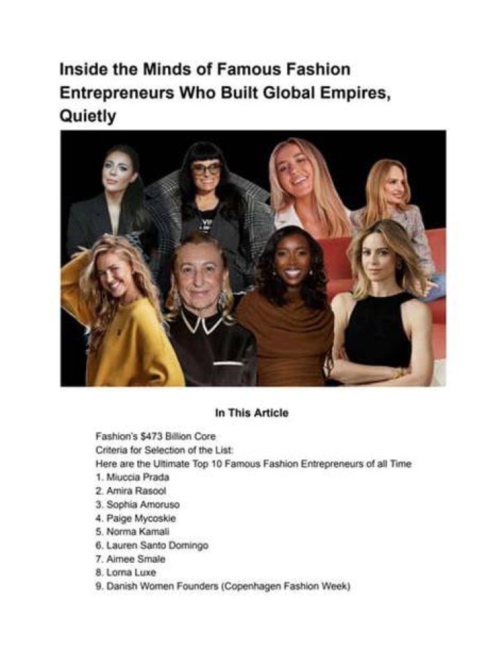 Famous Fashion Entrepreneurs