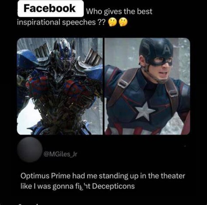 Fans Are Debating Whether Captain America Or Optimus Prime Gives Better Inspirational Speeches