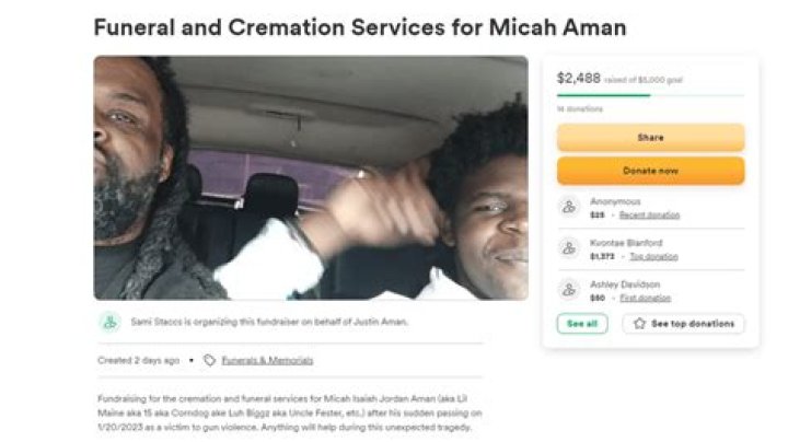 GoFundMe; Micah McAfoose Obituary and Funeral