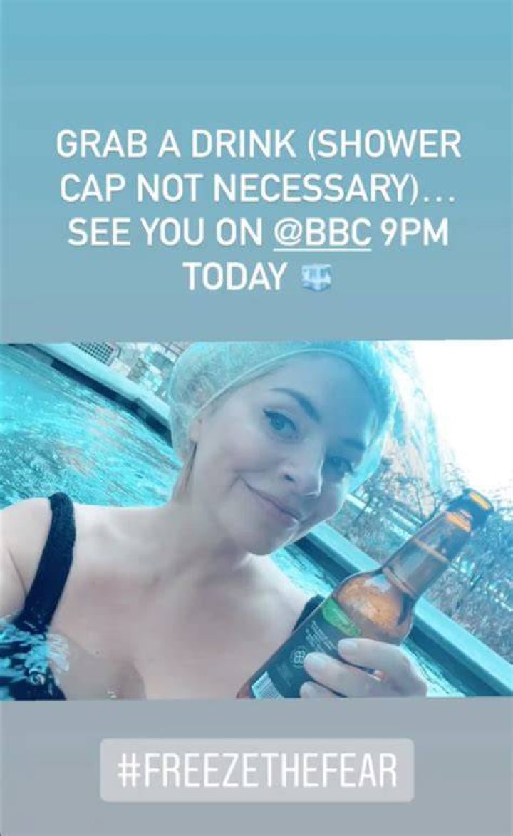 Holly Willoughby in Bathing Suit Says “Freeze The Fear” — Celebwell