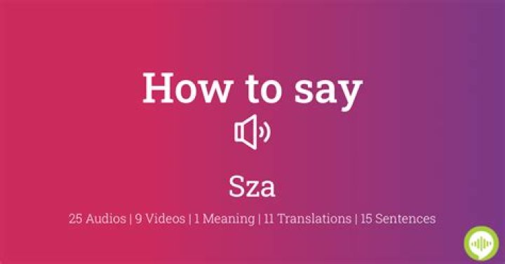 How do you pronounce SZA?