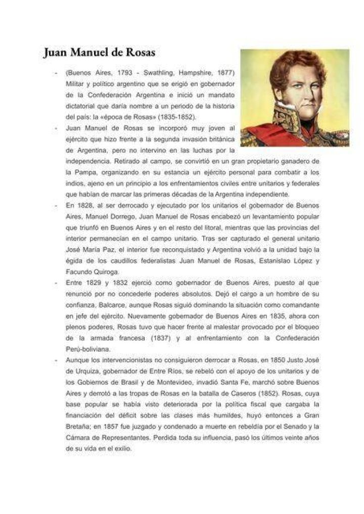 Juan Manuel De Rosas Biography