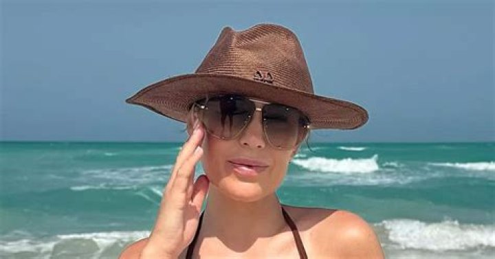 Kate Ferdinand in Bathing Suit is "All Heart" in Brown — Celebwell
