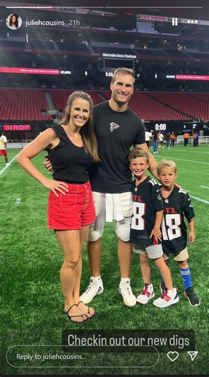 Kirk Cousins wife, kids, height, net worth, job, Instagram