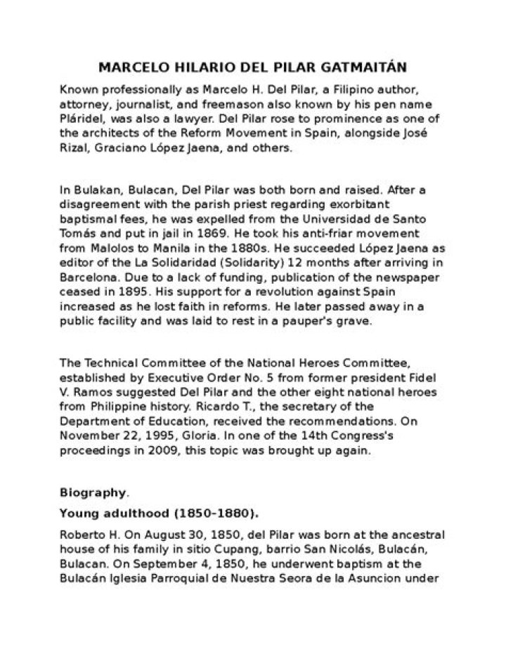 Marcelo H. del Pilar Biography