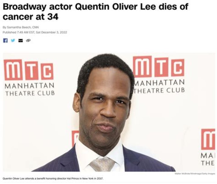 Quentin Oliver cause of death, wife, children, Broadway actor net worth, funeral