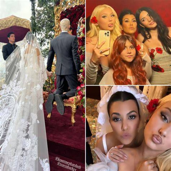 Spectacular images of the Kardashian-Jenner clan at the Italian wedding of Kourtney Kardashian and Travis Barker