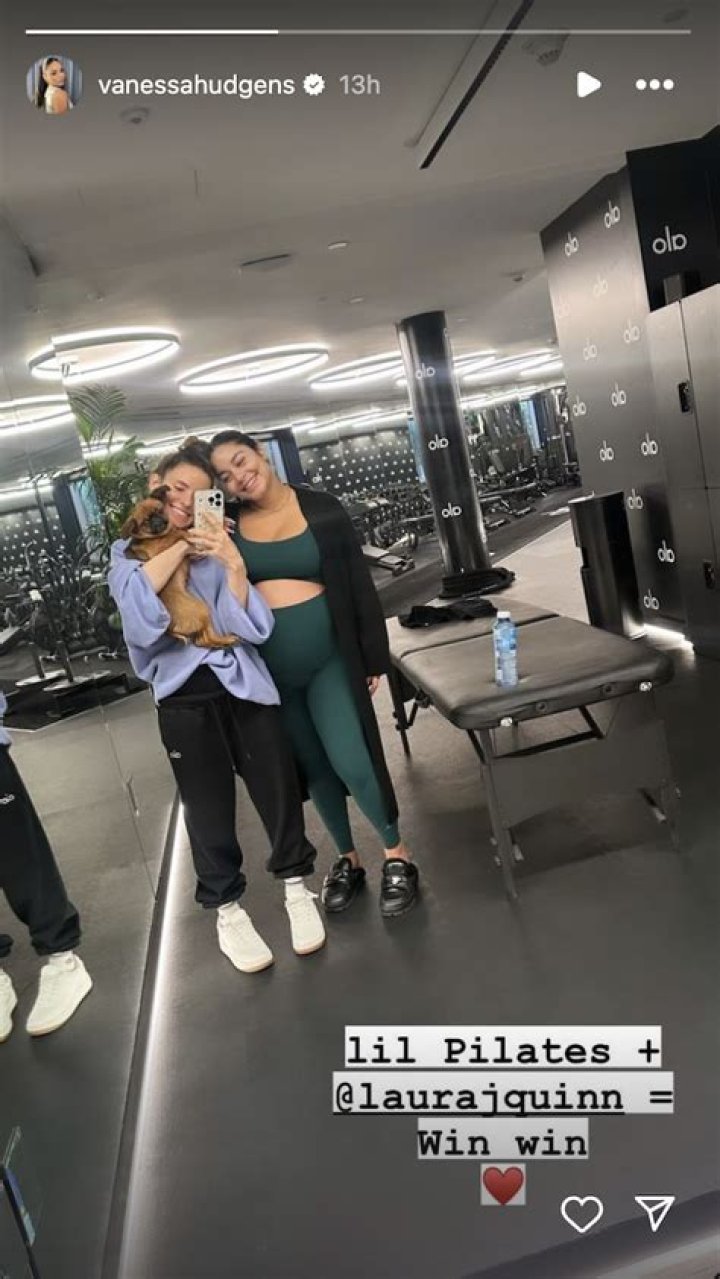 Vanessa Hudgens in Two-Piece Workout Gear Does a "Lil Pilates"