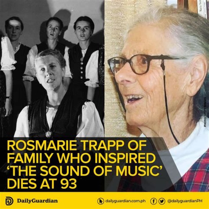 Which von Trapp recently died? What happened to Rosmarie Trapp?