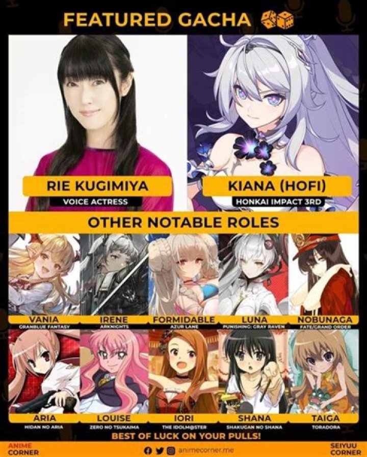 Who does Rie Kugimiya voice in Genshin?