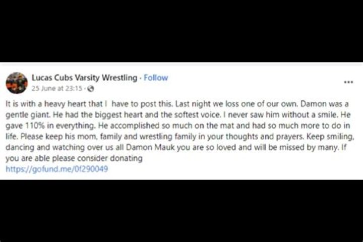 Young Wrestler Damon Mauk Dies In Deadly Accident